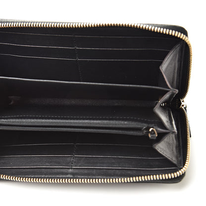 Gucci Guccissima Margaux Calfskin Metal Bar Zip Around Wallet Black 5 of 8