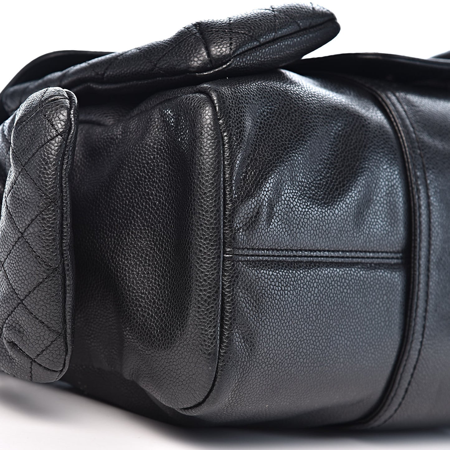 Caviar Quilted Mademoiselle Satchel Black