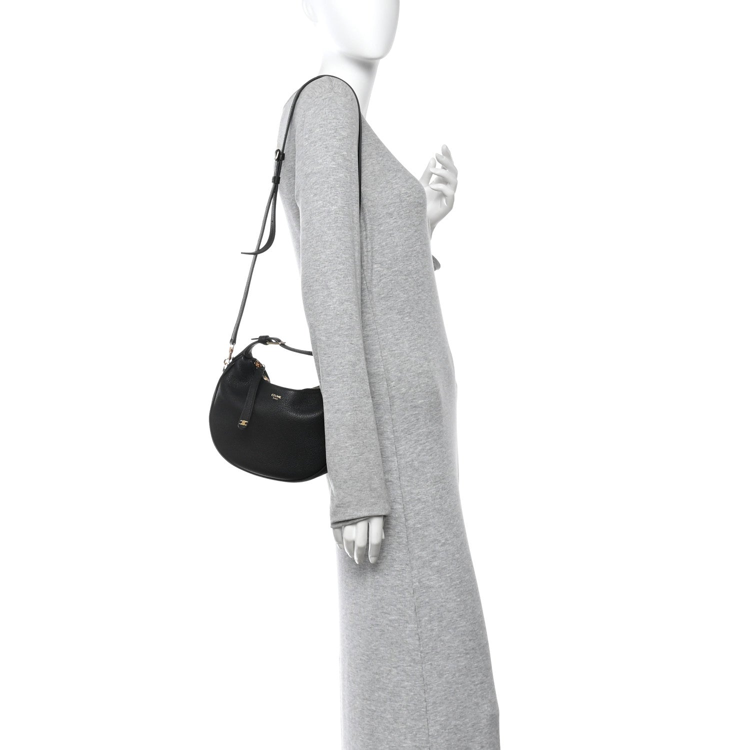 Celine Supple Grained Calfskin Teen Lulu Shoulder Bag Black 2 of 9