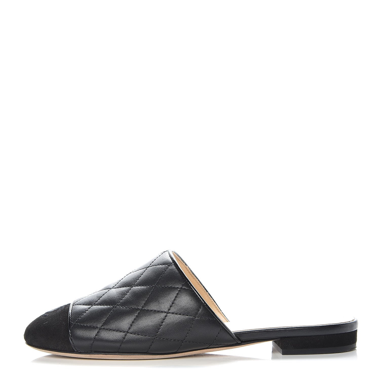 Chanel Lambskin Kid Suede Quilted Mules 36 Black 1 of 16