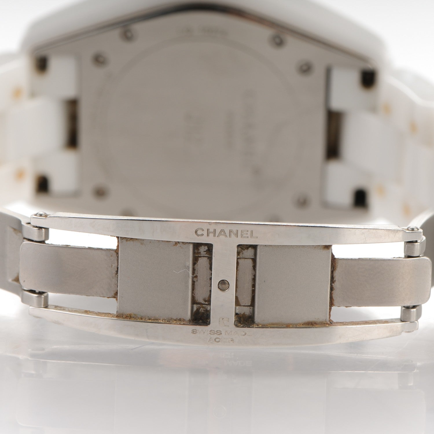 Chanel Stainless Steel Ceramic Diamond Pave Bezel 38mm J12 Automatic Watch White 4 of 7