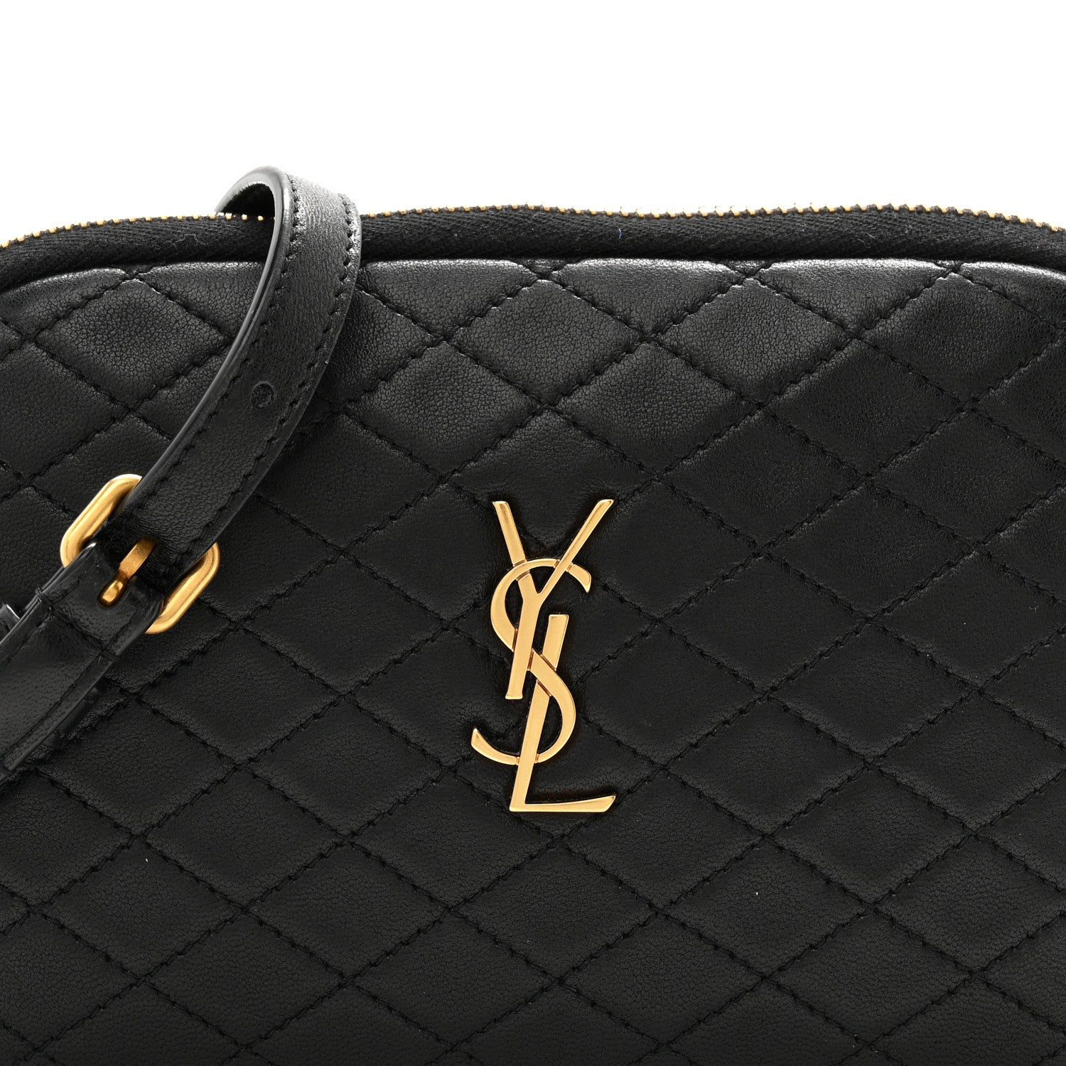Saint Laurent Lambskin Quilted Gaby Zipped Pouch Black 7 of 10