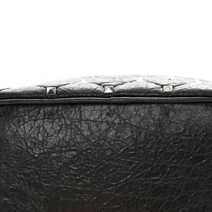 Valentino Garavani Craquele Nappa Rockstud Spike Double Zip Camera Crossbody Bag Black 11 of 13