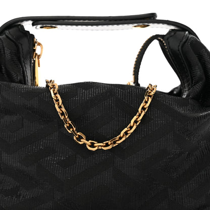 Versace Metallic Canvas La Greca Signature Mini Bag Black 7 of 10