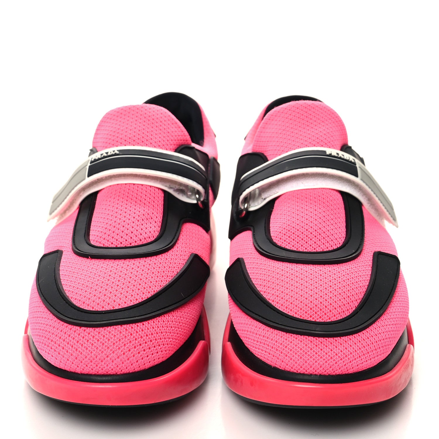 Prada Knit Cloudbust Sneakers 37 Rosa Fluo Black 2 of 8