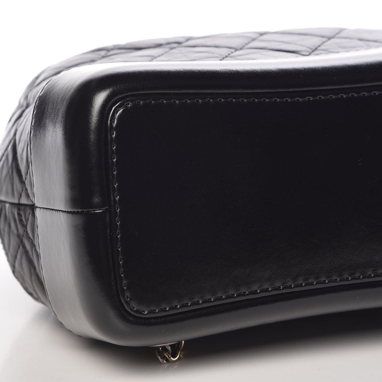 Aged Calfskin Quilted Small Gabrielle Backpack Black