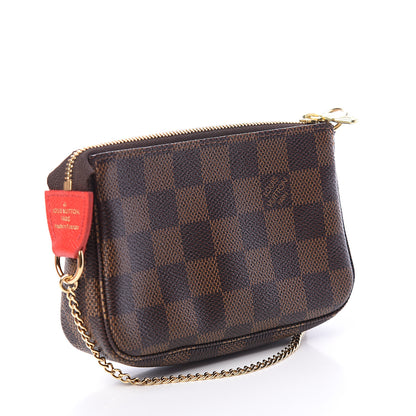 Louis Vuitton Damier Ebene 2019 Christmas Animation Mini Pochette Accessories Red 2 of 6