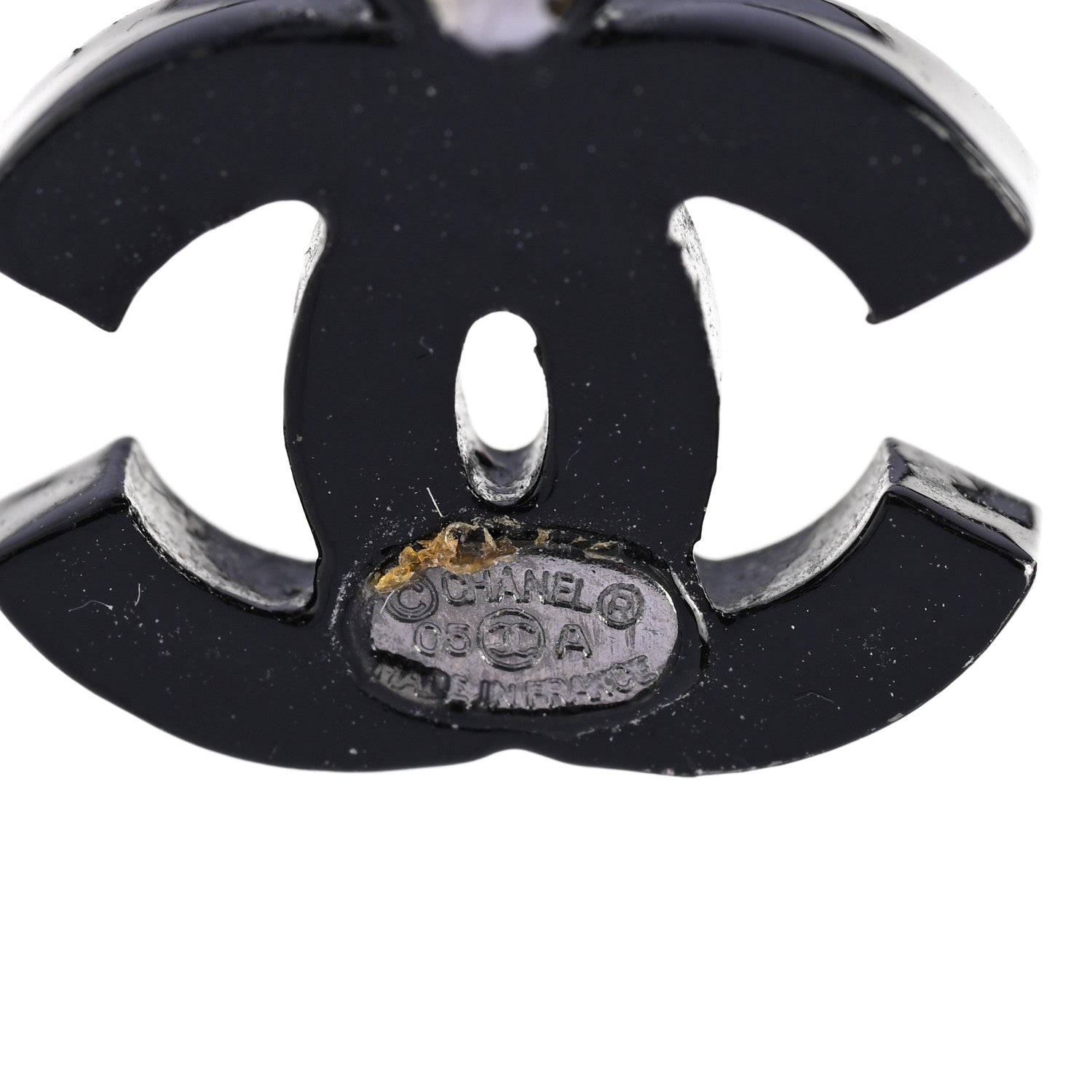 Chanel Ruthenium Crystal CC Hoop Drop Earrings 3 of 4
