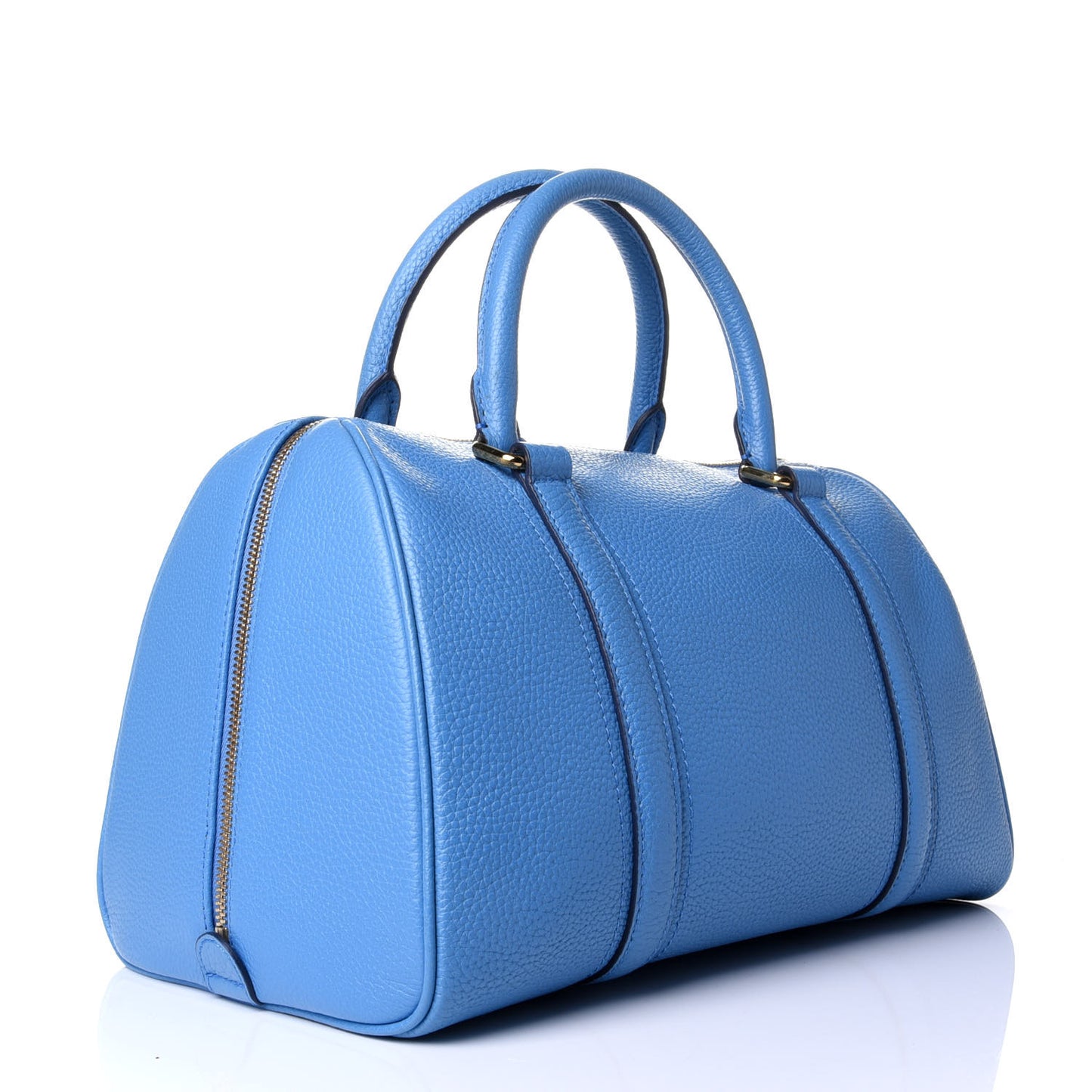 Grained Calfskin Studded Boston Bag Blue
