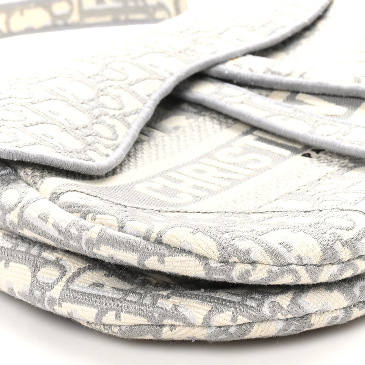 Christian Dior Oblique Embroidered Saddle Bag Gray 9 of 10