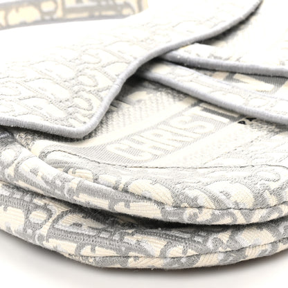 Christian Dior Oblique Embroidered Saddle Bag Gray 9 of 10