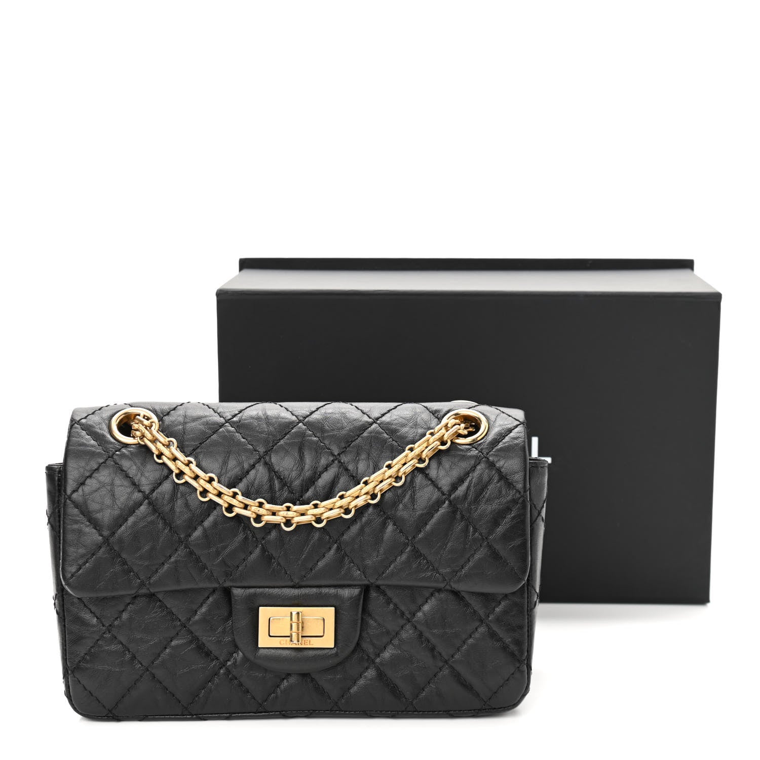 Chanel Aged Calfskin Quilted 2.55 Reissue Mini Flap Black 11 of 11