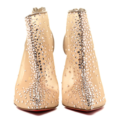 Christian Louboutin Rete Mini Glitter Constella 100 Booties 37.5 Version Courtisane 2 of 9