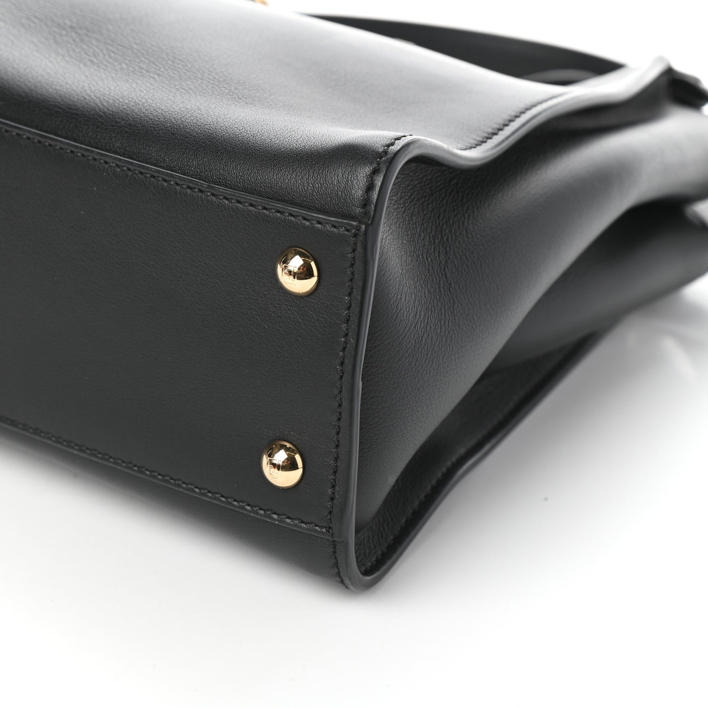 Vitello Seta Shiny Nappa Medium Peekaboo Iconic Satchel Black