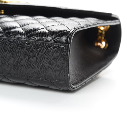 Saint Laurent Grain De Poudre Textured Mixed Matelasse Triquilt Medium Monogram Satchel Black 11 of 11
