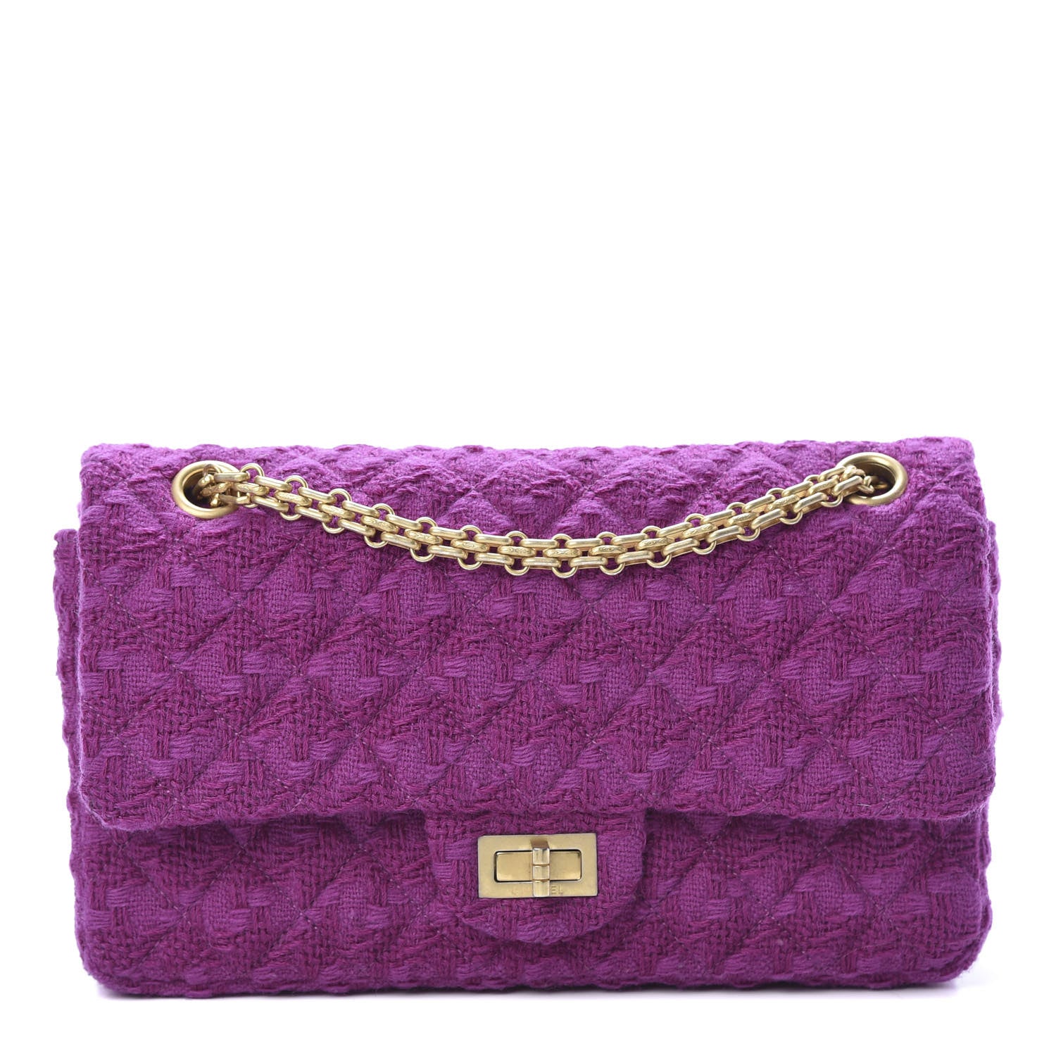 Chanel Tweed Quilted 2.55 Reissue 225 Flap Magenta 1 of 9