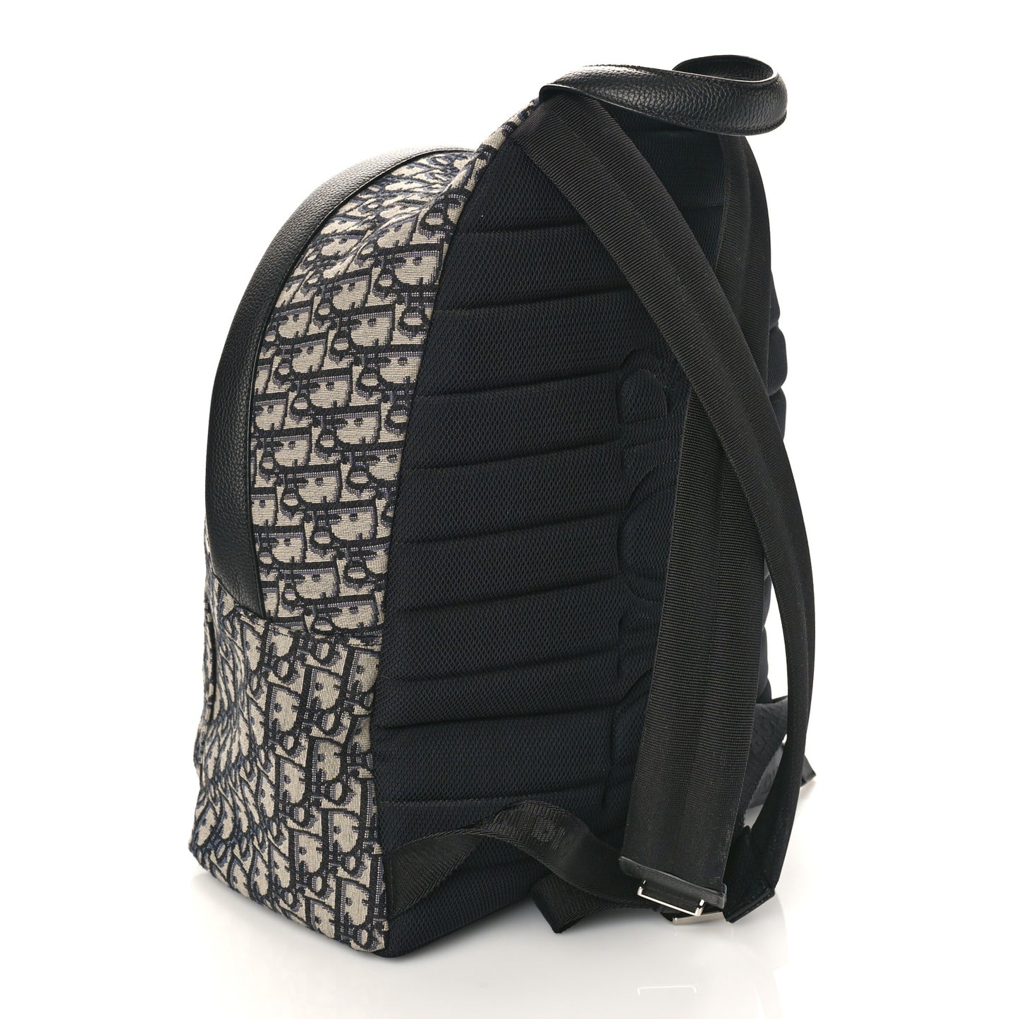 Oblique Calfskin Rider Backpack Beige Black