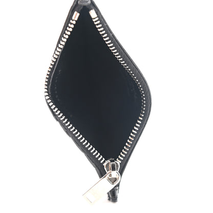 Saint Laurent Calfskin Crocodile Embossed 5 Fragments Zip Pouch Card Holder Black 5 of 7