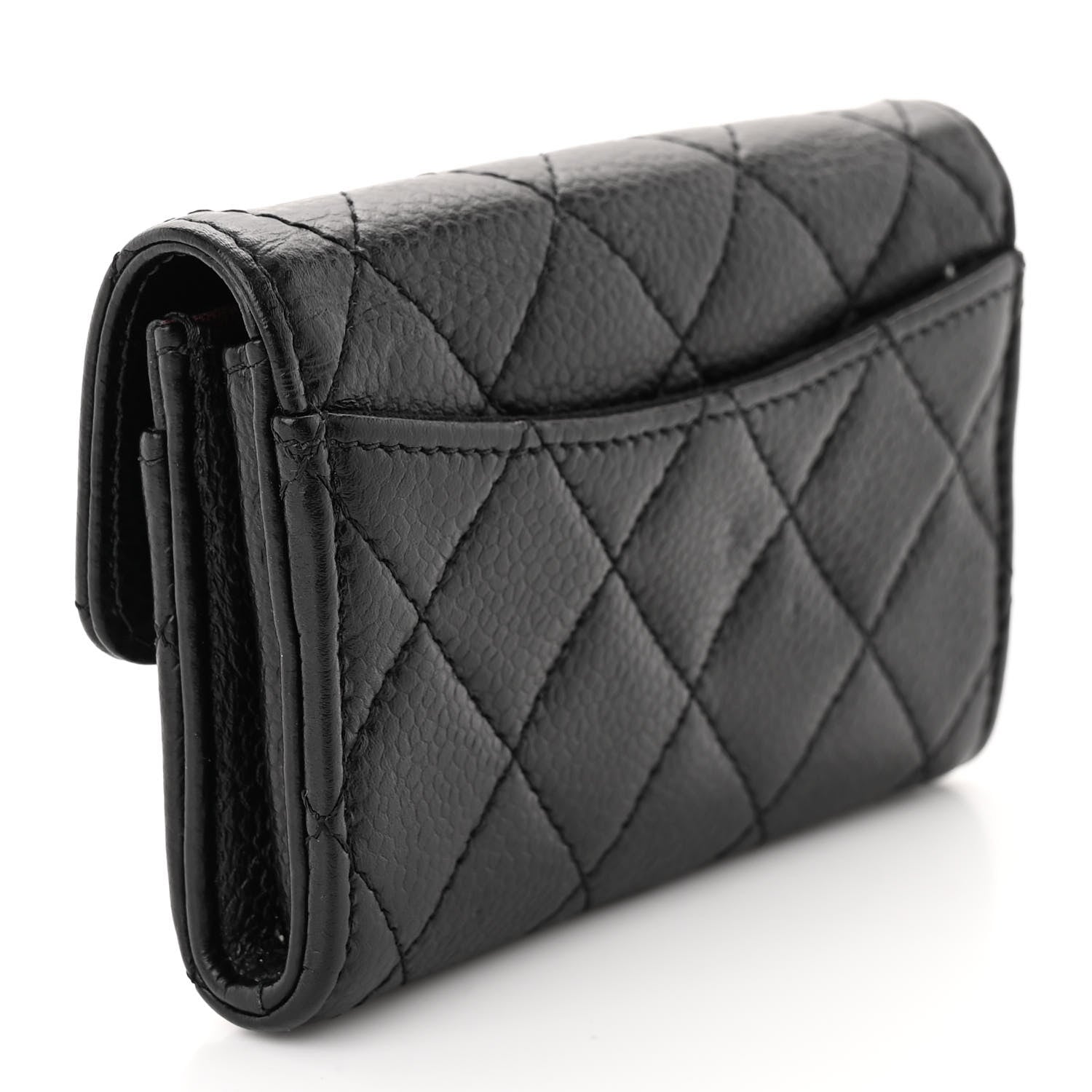 Chanel Caviar Quilted Flap Card Holder Wallet Black 3 of 11