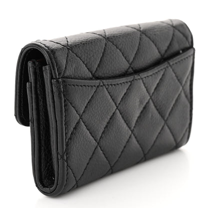Chanel Caviar Quilted Flap Card Holder Wallet Black 3 of 11