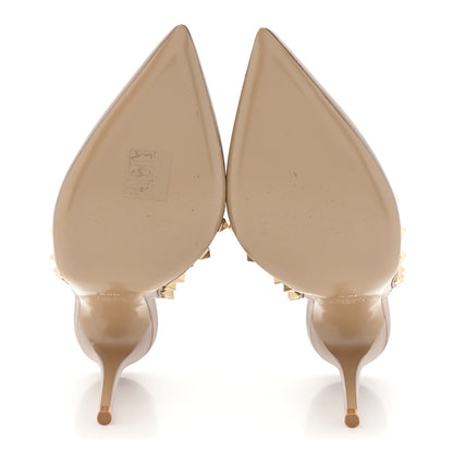Valentino Garavani Calfskin Nappa Rockstud Ankle Strap 100mm Pumps 36.5 Poudre 5 of 9