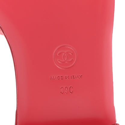 Chanel Lambskin CC Braided Mules 39 Red Pink 7 of 11
