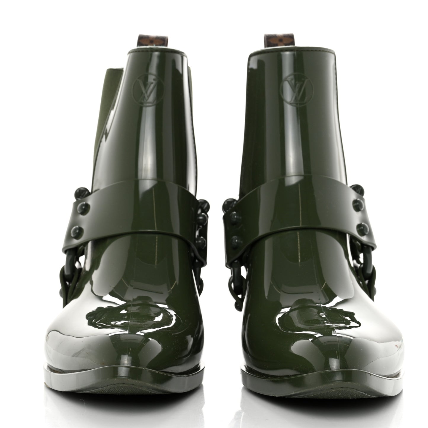 Rubber Monogram Rhapsody Ankle Boots 39 Kaki