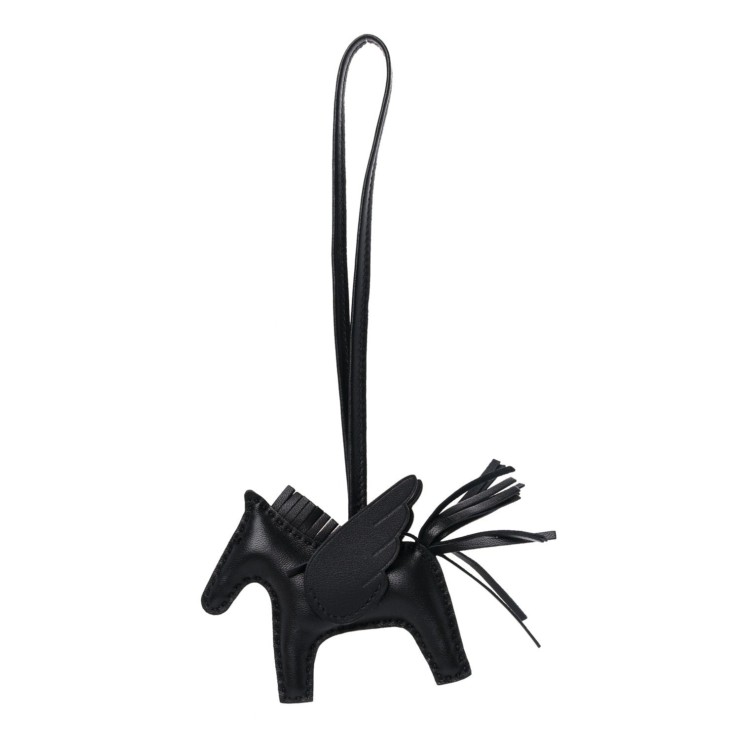 Hermes Milo Lambskin Grigri Rodeo Pegase Horse Bag Charm PM So Black 1 of 5