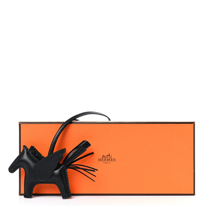 Hermes Milo Lambskin Grigri Rodeo Pegase Horse Bag Charm PM So Black 5 of 5