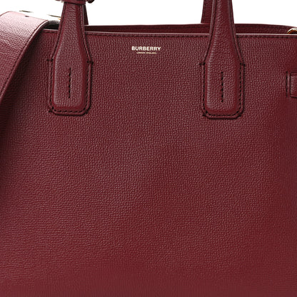 Burberry Grainy Calfskin House Check Medium Banner Tote Mahogany Red 7 of 9