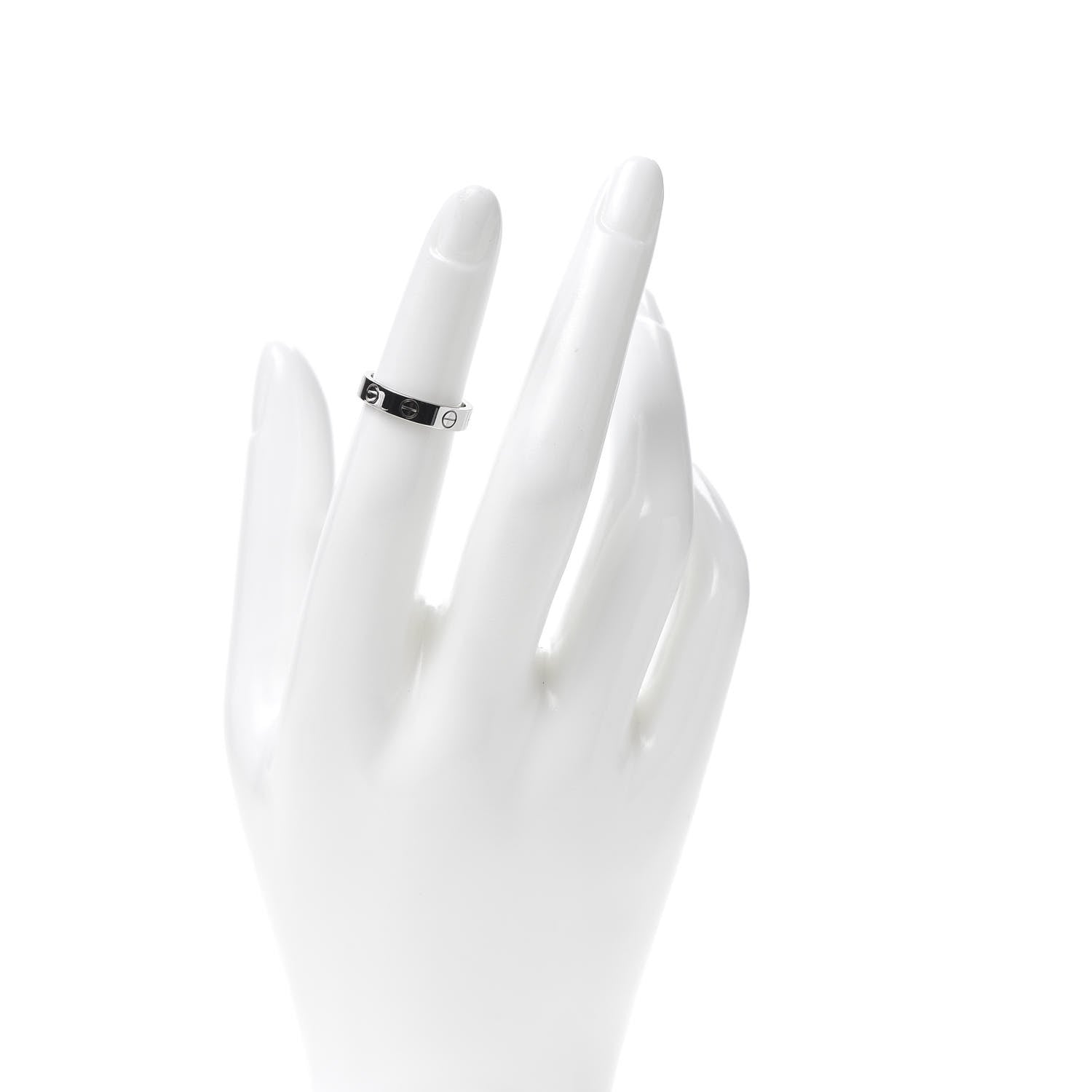 Cartier 18K White Gold 3.5mm LOVE Wedding Band Ring 47 4 2 of 5