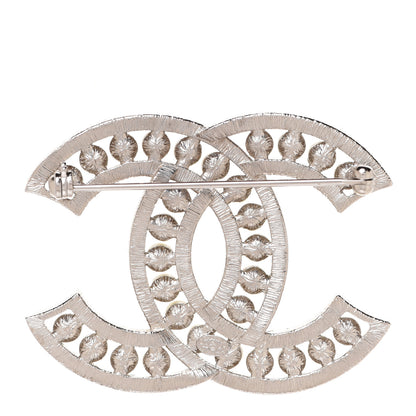 Chanel Pearl Crystal CC Brooch Silver 3 of 5