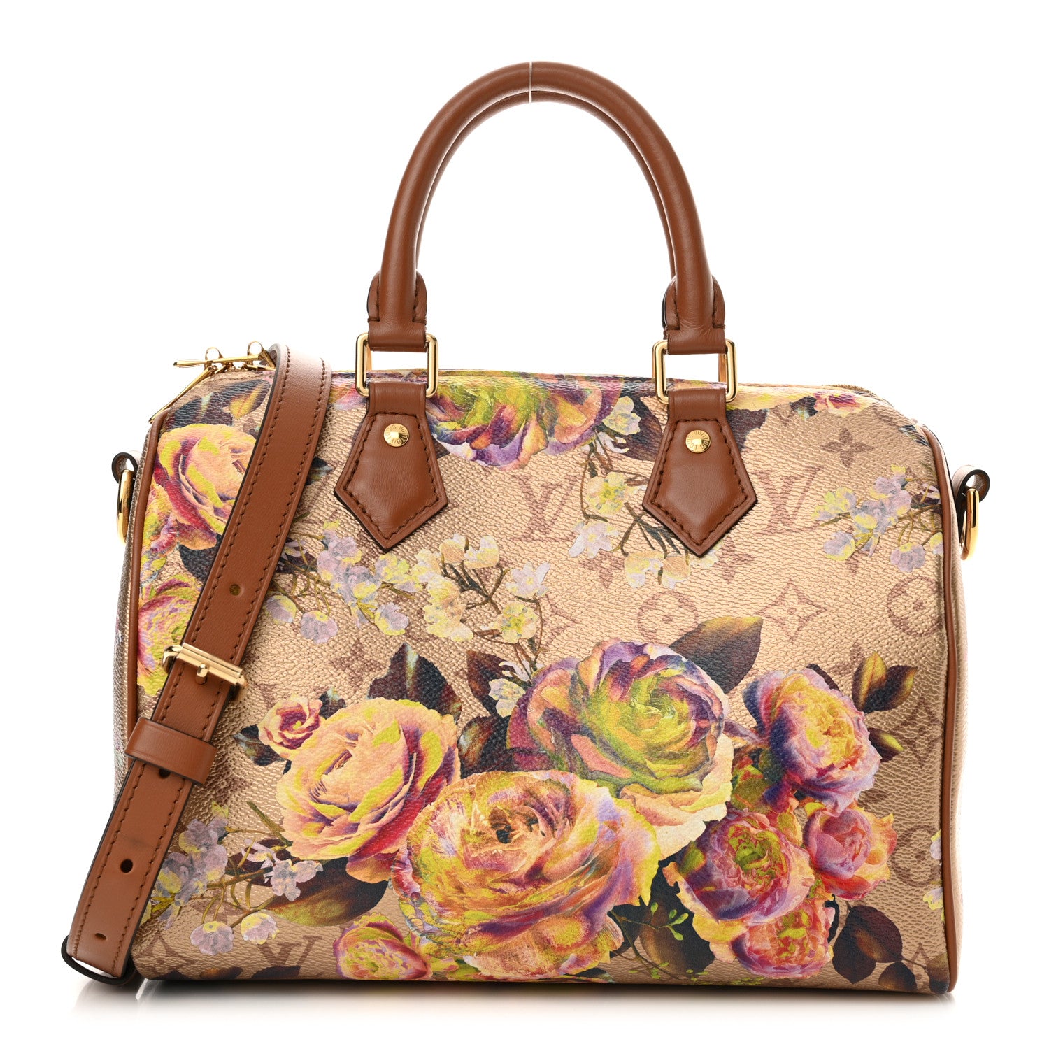 Louis Vuitton Metallic Monogram LV Garden Speedy Bandouliere 25 Gold 1 of 10