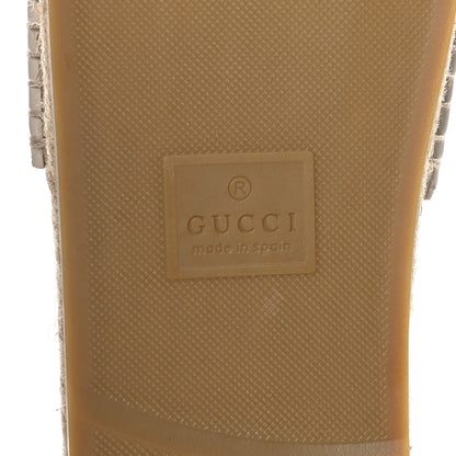 Gucci Nappa Interlocking G Espadrille Slide Sandals 38.5 Mystic White 7 of 9