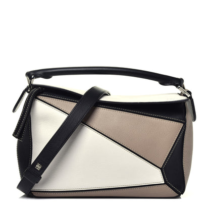 Loewe Calfskin Small Puzzle Bag Black Taupe 1 of 10