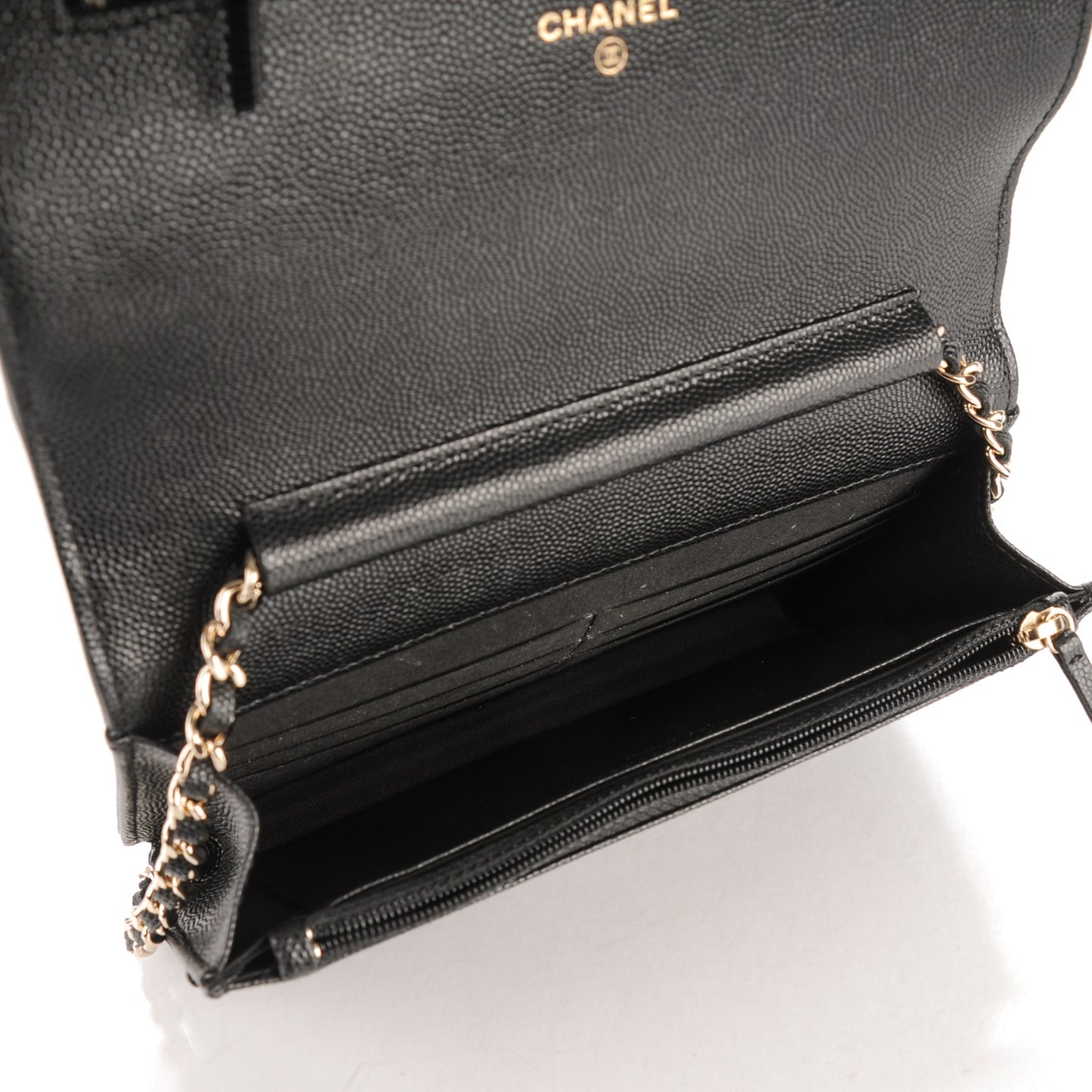 Caviar Quilted Boy Wallet On Chain WOC Black