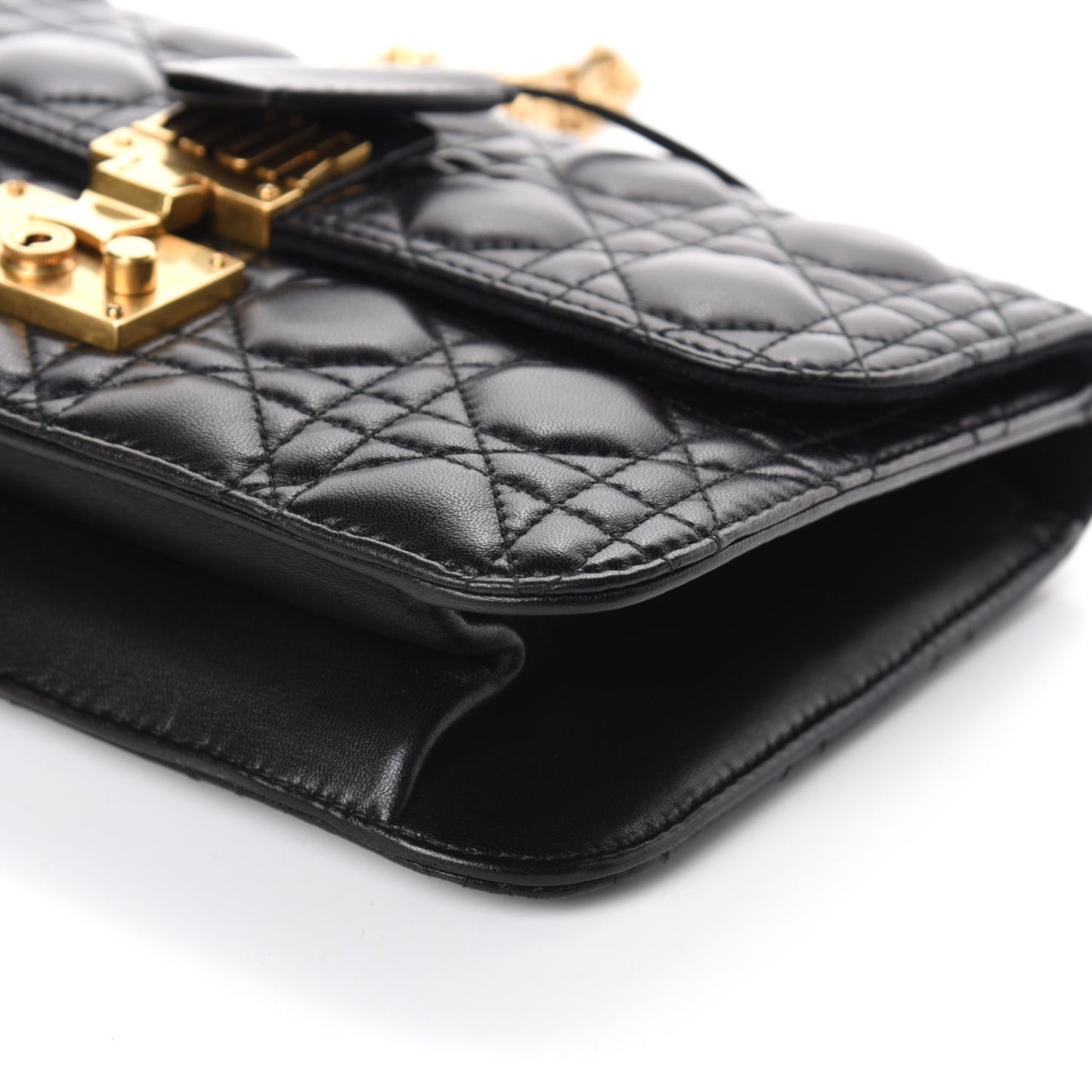 Lambskin Cannage Large Dioraddict Flap Bag Black