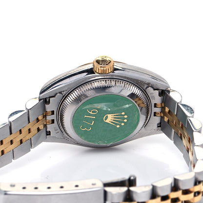 Rolex Stainless Steel 18K Yellow Gold Diamond 26mm Oyster Perpetual Datejust Watch Blue 79173 11 of 12
