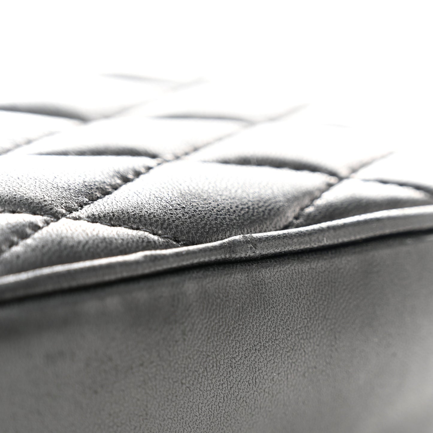 Lambskin Quilted Lolita Cosmetic Pouch Black