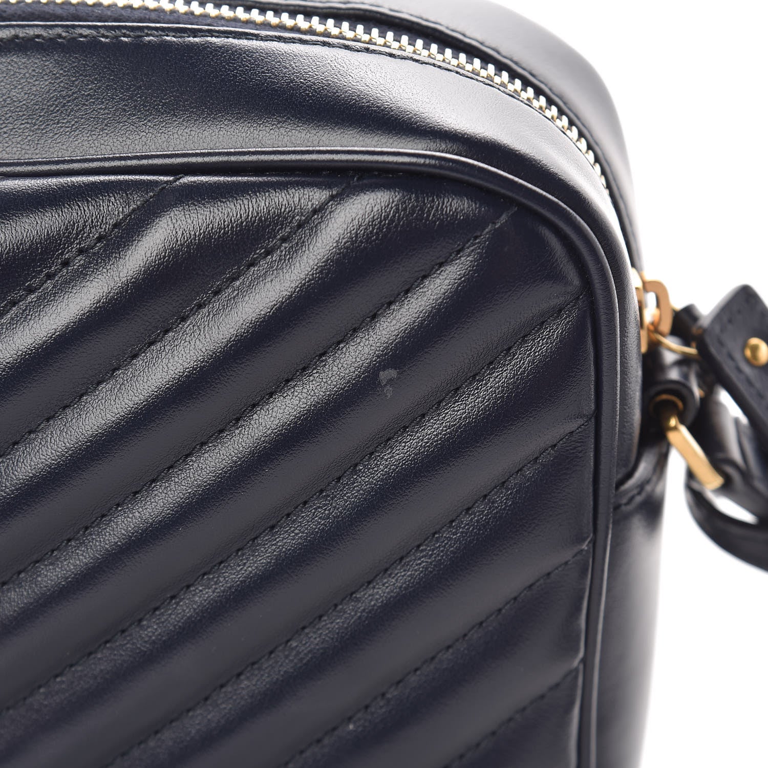 Saint Laurent Calfskin Matelasse Monogram Lou Camera Bag Navy 13 of 17