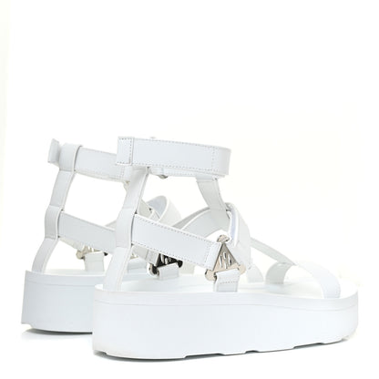 Hermes Calfskin Womens Enid Sandals 37 White 5 of 10