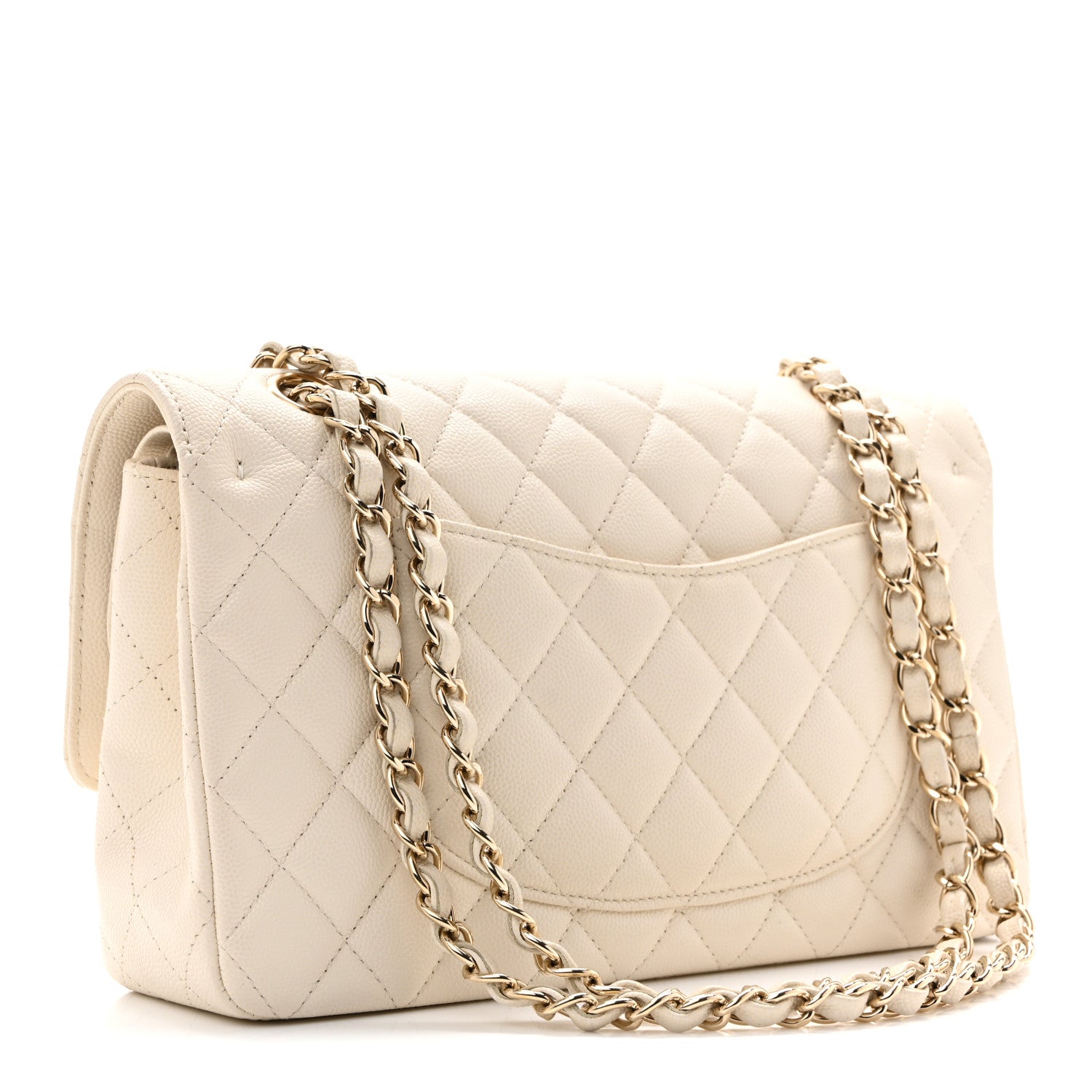 Chanel Caviar Quilted Medium Double Flap White 3 of 12