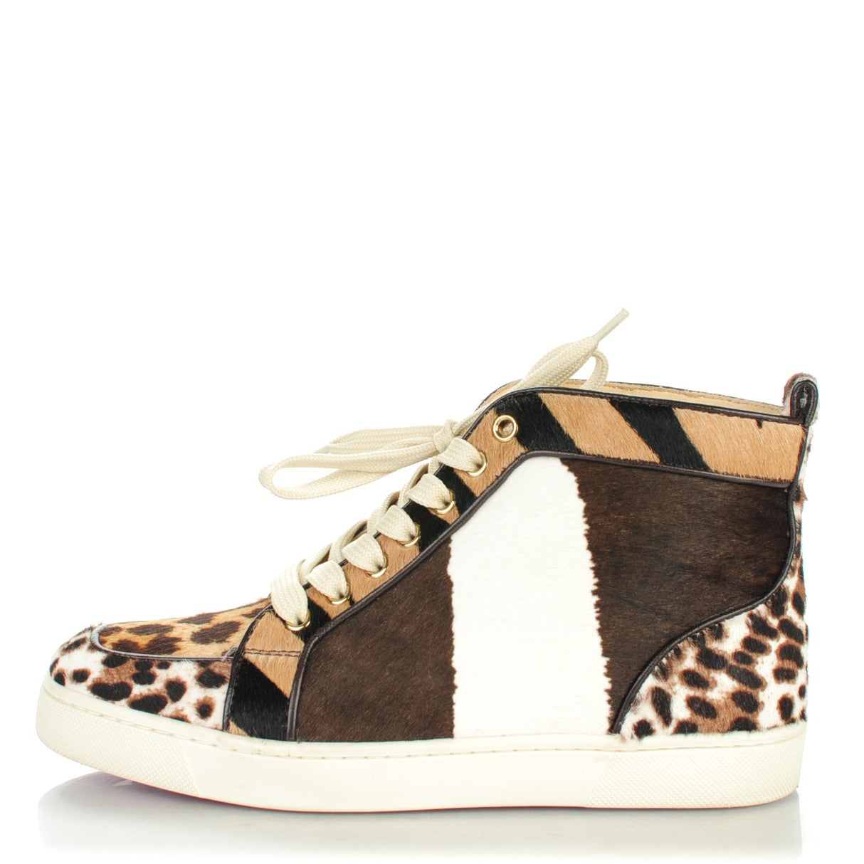 Christian Louboutin Calf Hair Animal Print Rantus Orlato Womens Flat Sneakers 37.5 1 of 10