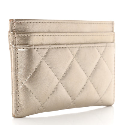 Chanel Metallic Aged Calfskin Quilted Reissue Card Holder Gold 2 of 14