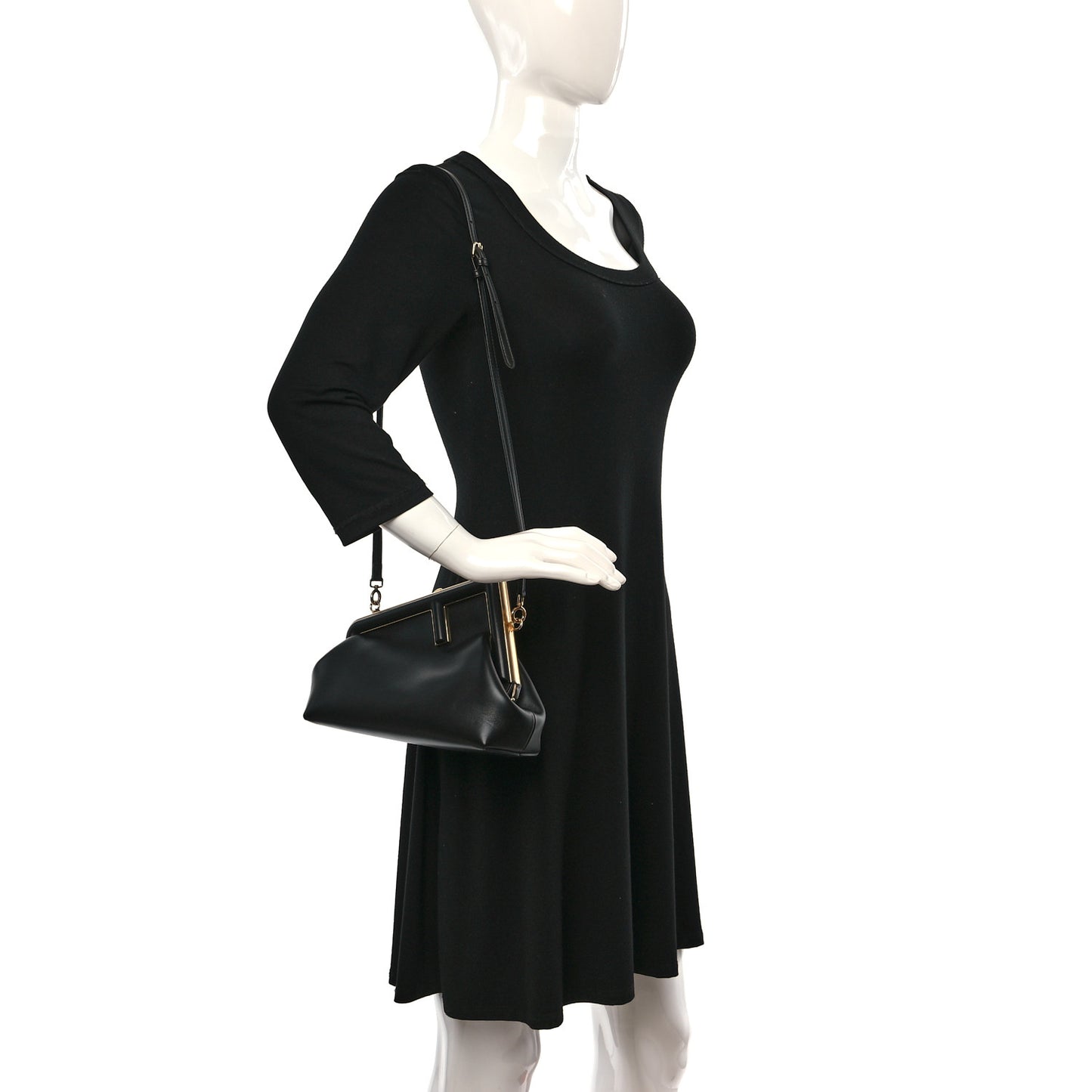 Shiny Nappa Small Fendi First Black