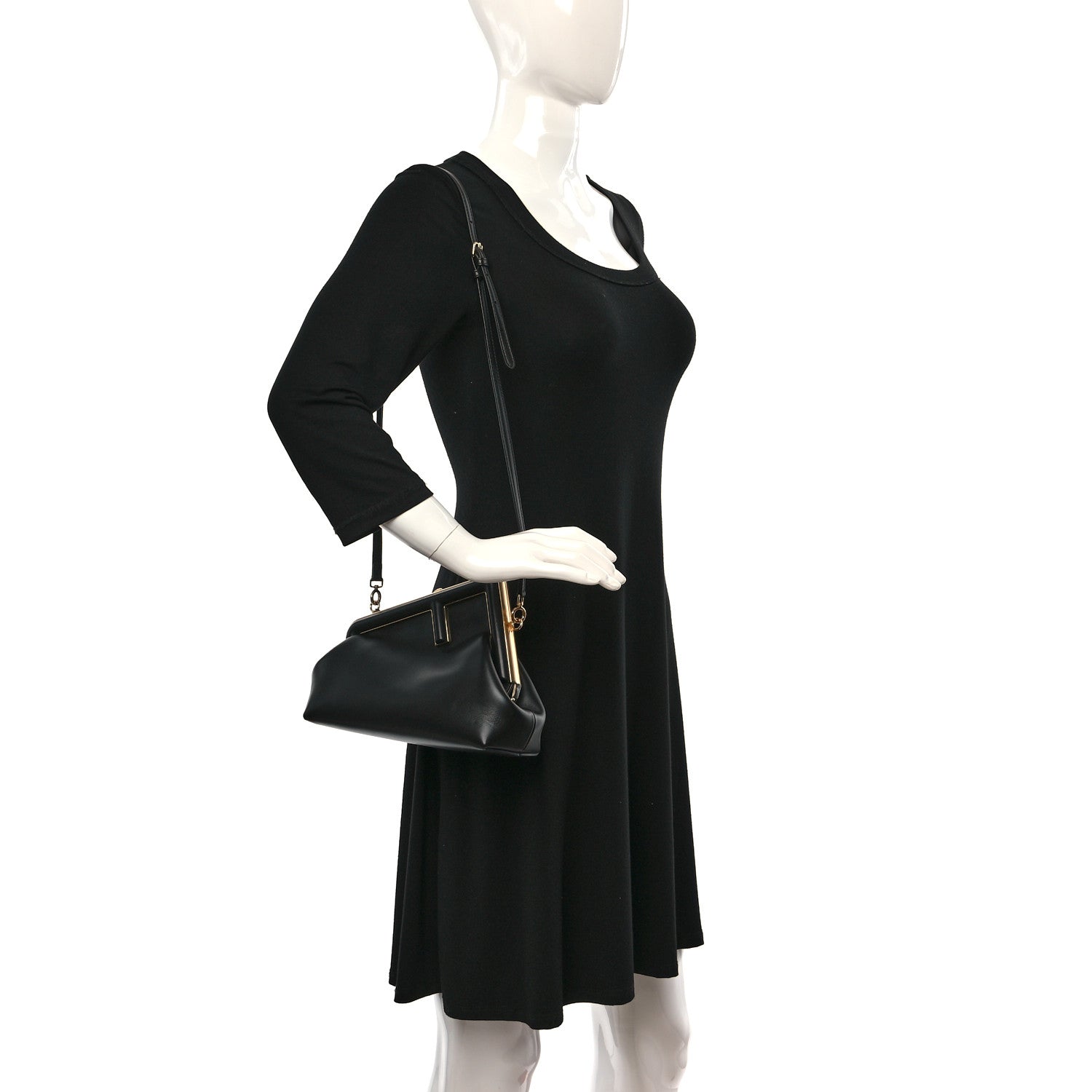 Fendi Shiny Nappa Small Fendi First Black 2 of 9