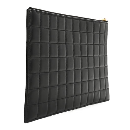 Saint Laurent Calfskin Quilted Zipped Pouch Black 3 of 10