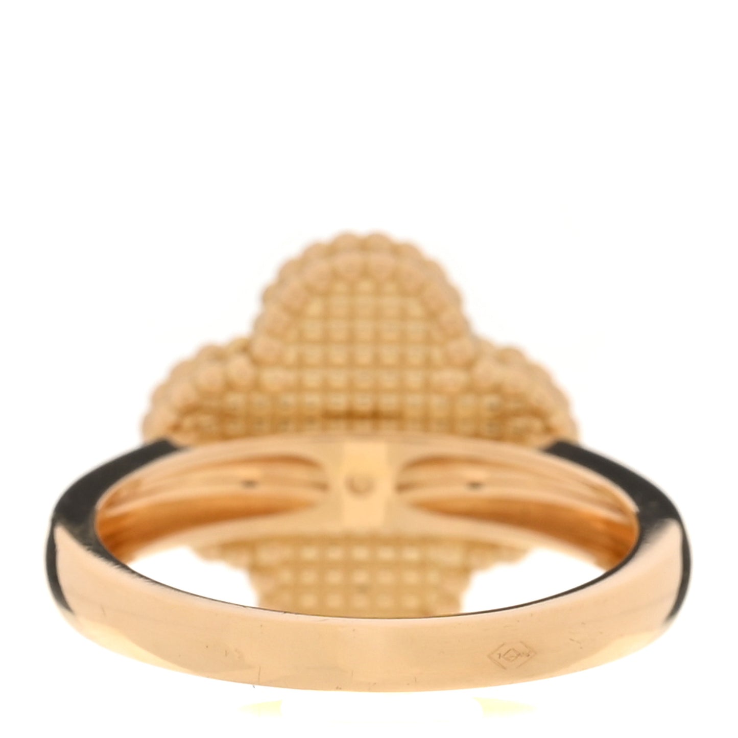 18K Yellow Gold Diamond Tigers Eye Vintage Alhambra Ring 55 7.25