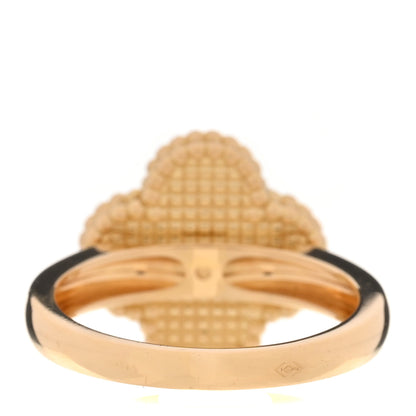 Van Cleef & Arpels 18K Yellow Gold Diamond Tigers Eye Vintage Alhambra Ring 55 7.25 3 of 6