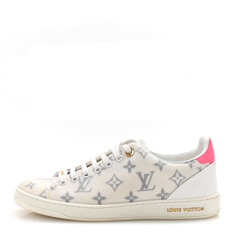 Technical Fabric Calfskin Monogram Frontrow Sneakers 39 Pink